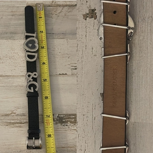 ✨️ DOLCE & GABBANA I LOVE D&G BLACK LEATHER HEART RHINESTONE WATCH✨️ - Picture 4 of 9